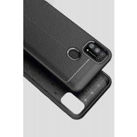 Newface Samsung Galaxy M31 Kılıf Focus Derili Silikon - Lacivert