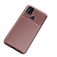 Newface Samsung Galaxy M31 Kılıf Auto Focus Karbon Kapak - Kahverengi