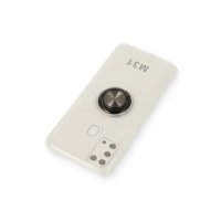 Newface Samsung Galaxy M31 Kılıf Gros Yüzüklü Silikon - Siyah