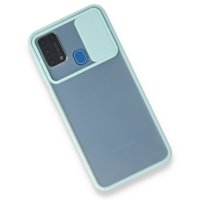 Newface Samsung Galaxy M31 Kılıf Palm Buzlu Kamera Sürgülü Silikon - Turkuaz