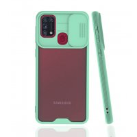 Newface Samsung Galaxy M31 Kılıf Platin Kamera Koruma Silikon - Açık Yeşil