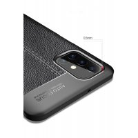 Newface Samsung Galaxy M31S Kılıf Focus Derili Silikon - Kırmızı