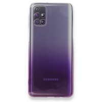 Newface Samsung Galaxy M31S Kılıf Lüx Çift Renkli Silikon - Mor