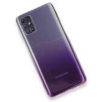 Newface Samsung Galaxy M31S Kılıf Lüx Çift Renkli Silikon - Mor