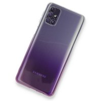 Newface Samsung Galaxy M31S Kılıf Lüx Çift Renkli Silikon - Mor