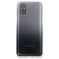 Newface Samsung Galaxy M31S Kılıf Lüx Çift Renkli Silikon - Siyah