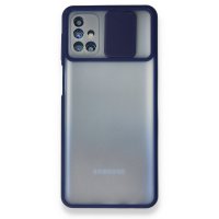 Newface Samsung Galaxy M31S Kılıf Palm Buzlu Kamera Sürgülü Silikon - Lacivert