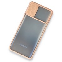 Newface Samsung Galaxy M31S Kılıf Palm Buzlu Kamera Sürgülü Silikon - Pembe