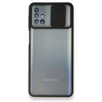 Newface Samsung Galaxy M31S Kılıf Palm Buzlu Kamera Sürgülü Silikon - Siyah