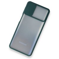 Newface Samsung Galaxy M31S Kılıf Palm Buzlu Kamera Sürgülü Silikon - Yeşil