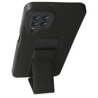 Newface Samsung Galaxy M32 Kılıf Mega Standlı Silikon - Siyah