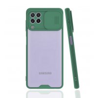 Newface Samsung Galaxy M32 Kılıf Platin Kamera Koruma Silikon - Yeşil