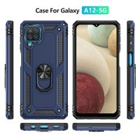 Newface Samsung Galaxy M32 Kılıf Sofya Yüzüklü Silikon Kapak - Lacivert