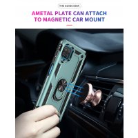 Newface Samsung Galaxy M32 Kılıf Sofya Yüzüklü Silikon Kapak - Yeşil