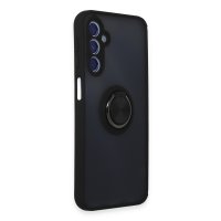 Newface Samsung Galaxy M34 5G Kılıf Montreal Yüzüklü Silikon Kapak - Siyah