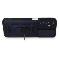 Newface Samsung Galaxy M34 5G Kılıf Pars Lens Yüzüklü Silikon - Lacivert