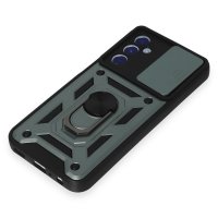 Newface Samsung Galaxy M34 5G Kılıf Pars Lens Yüzüklü Silikon - Yeşil