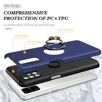 Newface Samsung Galaxy M51 Kılıf Elit Yüzüklü Kapak - Lacivert