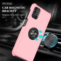 Newface Samsung Galaxy M51 Kılıf Elit Yüzüklü Kapak - Pembe