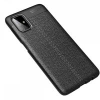 Newface Samsung Galaxy M51 Kılıf Focus Derili Silikon - Siyah