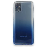 Newface Samsung Galaxy M51 Kılıf Lüx Çift Renkli Silikon - Mavi