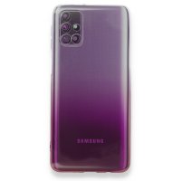 Newface Samsung Galaxy M51 Kılıf Lüx Çift Renkli Silikon - Pembe
