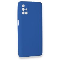 Newface Samsung Galaxy M51 Kılıf Nano içi Kadife Silikon - Mavi
