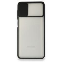 Newface Samsung Galaxy M51 Kılıf Palm Buzlu Kamera Sürgülü Silikon - Siyah