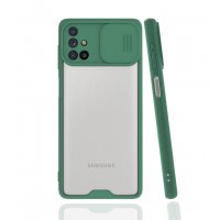 Newface Samsung Galaxy M51 Kılıf Platin Kamera Koruma Silikon - Yeşil