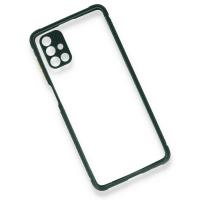 Newface Samsung Galaxy M51 Kılıf Miami Şeffaf Silikon - Koyu Yeşil
