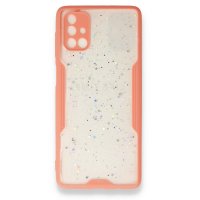 Newface Samsung Galaxy M51 Kılıf Platin Simli Silikon - Pembe