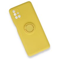 Newface Samsung Galaxy M51 Kılıf Viktor Yüzüklü Silikon - Sarı