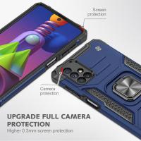 Newface Samsung Galaxy M51 Kılıf Zegna Yüzüklü Silikon Kapak - Mavi