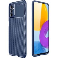 Newface Samsung Galaxy M52 5G Kılıf Focus Karbon Silikon - Lacivert