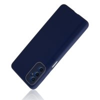 Newface Samsung Galaxy M52 5G Kılıf Glass Kapak - Lacivert