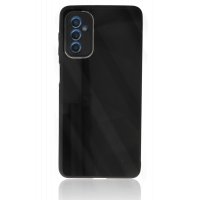 Newface Samsung Galaxy M52 5G Kılıf Glass Kapak - Siyah