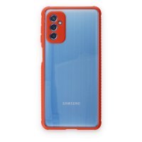 Newface Samsung Galaxy M52 5G Kılıf Miami Şeffaf Silikon  - Kırmızı