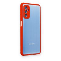 Newface Samsung Galaxy M52 5G Kılıf Miami Şeffaf Silikon - Kırmızı