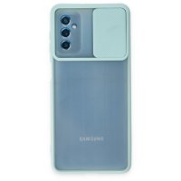 Newface Samsung Galaxy M52 5G Kılıf Palm Buzlu Kamera Sürgülü Silikon - Turkuaz