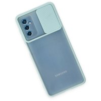 Newface Samsung Galaxy M52 5G Kılıf Palm Buzlu Kamera Sürgülü Silikon - Turkuaz