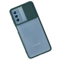 Newface Samsung Galaxy M52 5G Kılıf Palm Buzlu Kamera Sürgülü Silikon - Yeşil