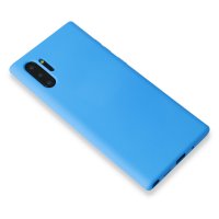 Newface Samsung Galaxy Note 10 Plus Kılıf Nano içi Kadife Silikon - Mavi