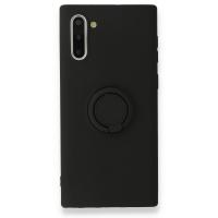 Newface Samsung Galaxy Note 10 Kılıf Viktor Yüzüklü Silikon - Siyah