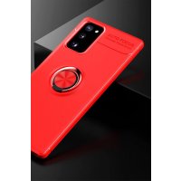 Newface Samsung Galaxy Note 20 Kılıf Range Yüzüklü Silikon - Kırmızı