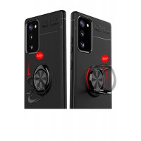 Newface Samsung Galaxy Note 20 Kılıf Range Yüzüklü Silikon - Kırmızı