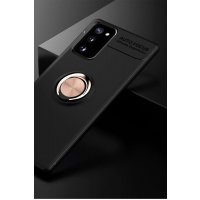Newface Samsung Galaxy Note 20 Kılıf Range Yüzüklü Silikon - Siyah-Gold