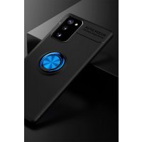 Newface Samsung Galaxy Note 20 Kılıf Range Yüzüklü Silikon - Siyah-Mavi