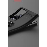 Newface Samsung Galaxy Note 20 Ultra Kılıf Range Yüzüklü Silikon - Kırmızı