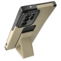 Newface Samsung Galaxy Note 20 Ultra Kılıf Mega Standlı Silikon - Gold
