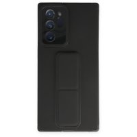 Newface Samsung Galaxy Note 20 Ultra Kılıf Mega Standlı Silikon - Siyah